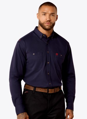 Ariat FR Airified Button Front L/S Work Shirt - Navy