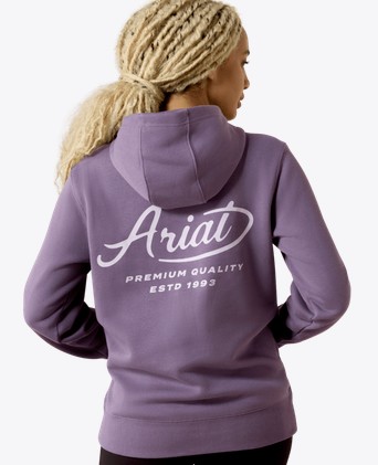 Ariat Women's Rebar Lightweight Graphic Hoodie - Mulled Grape