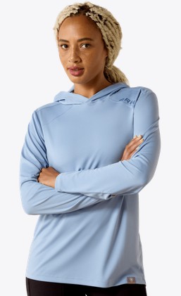 Ariat Women's Rebar Sunblocker Hooded L/S Shirt - Rain Washed