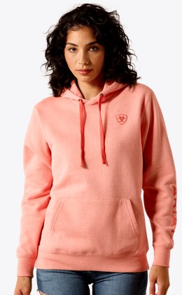 *SALE* ONLY SIZE PLUS 2XL LEFT!!  Ariat Women's Logo 2.0 Hoodie - Peach Amber Heather