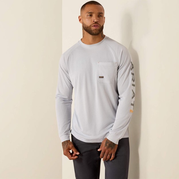 Ariat Rebar Heat Fighter Pocket Crewneck L/S Shirt - Micro Chip
