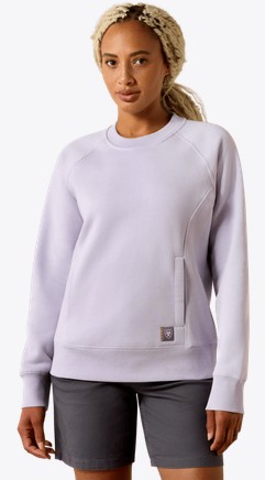 Ariat Women's Rebar Lightweight Fleece Crewneck Sweatshirt - Thistle