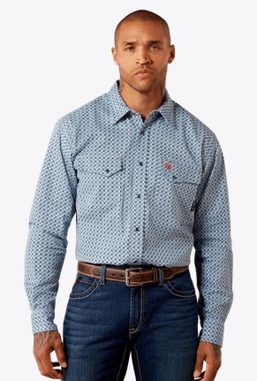Ariat FR Tom Snap Front Work Shirt - Soft Chambray