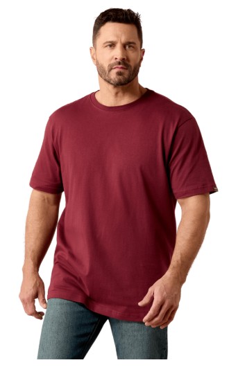 *SALE* ONLY 2XL LEFT!!  Ariat Rebar Cotton Strong Standard S/S Shirt - Burgundy
