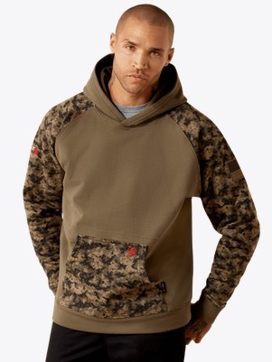 Ariat FR Durastretch Patriot Hooded Pullover Sweatshirt - Canteen