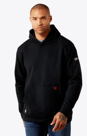 Ariat FR Solid Pullover Hooded Sweatshirt - Black