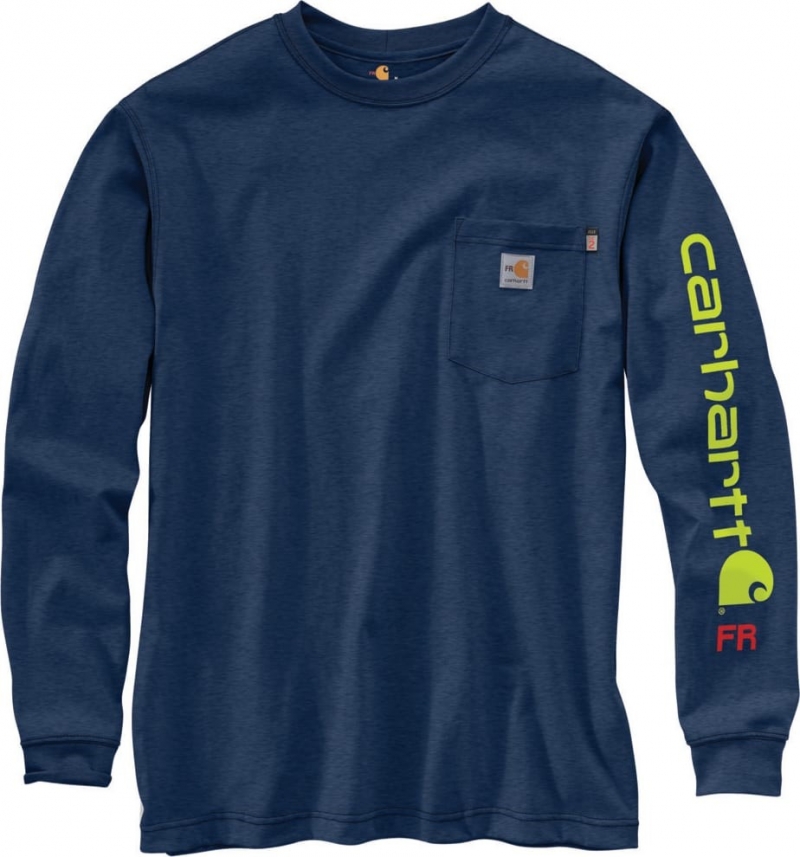 Carhartt FR Force Midweight Signature Sleeve Logo Crewneck L/S Shirt