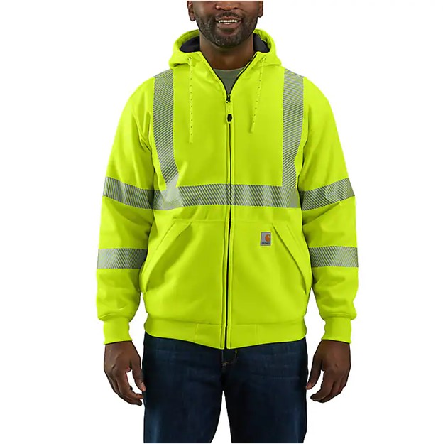 Carhartt Hi-Vis Class 3 Loose Fit Midweight Thermal-Lined Hooded Zip-Front Sweatshirt