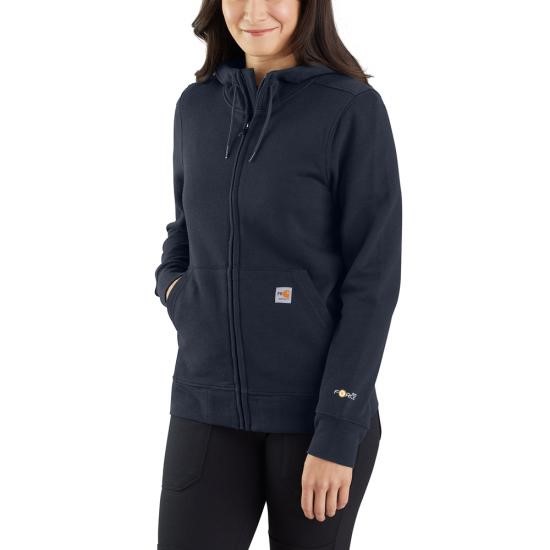 Carhartt Women's FR Force Relaxed Fit Midweight Zip Front Sweatshirt - Navy