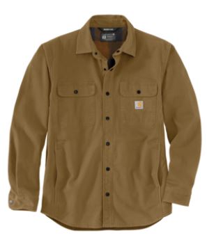 Carhartt Rugged Flex Relaxed Fit Canvas Fleece-Lined Snap Front Shirt Jacket