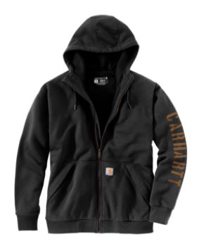 Carhartt Rain Defender Fleece Lined Logo Graphic Zip-Front Hooded Sweatshirt