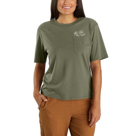 Carhartt Women's Loose Fit Lightweight Flower Pocket S/S Shirt
