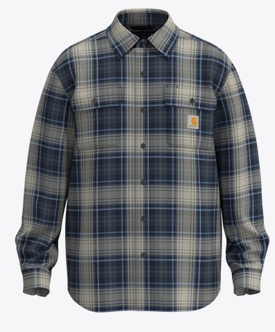 Carhartt Loose Fit Heavyweight Flannel Button Front Plaid L/S Shirt