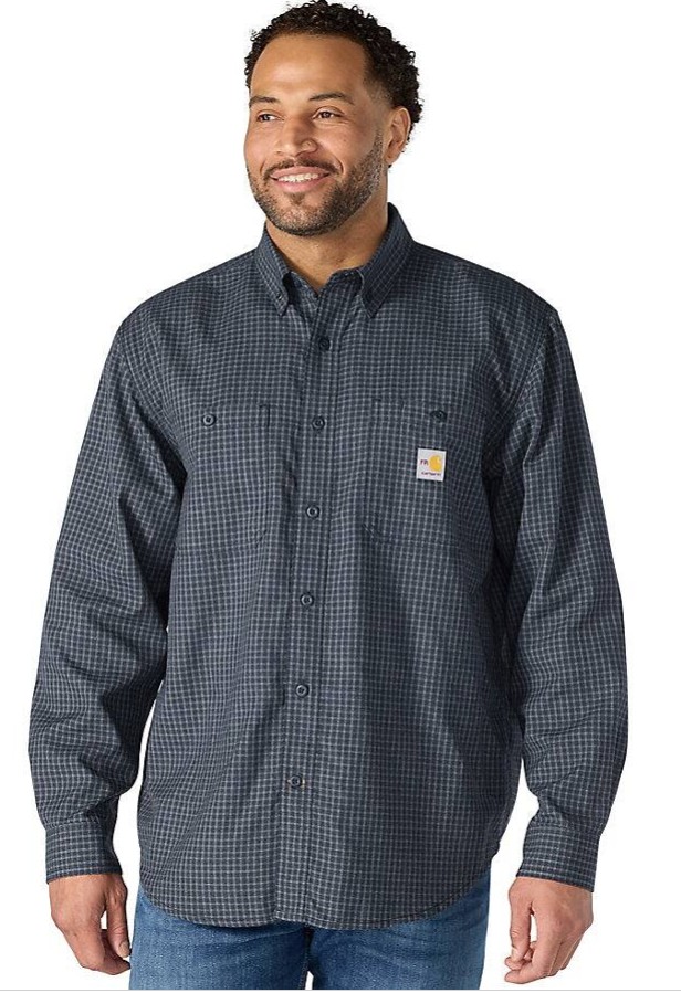 Carhartt FR Force® Sun Defender™ Button Front L/S Plaid Shirt