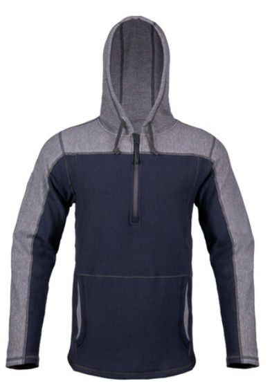 Dragonwear FR Elements™ Lite Surge™ Hooded Quarter-Zip Sweatshirt - Navy/ Gray
