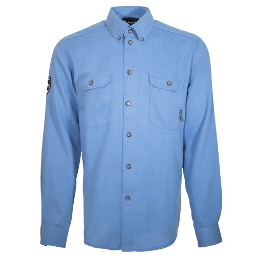 Dragonwear FR Button Front High Line Work Shirt - Light Blue
