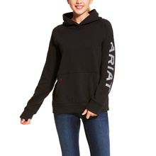 *SALE* LIMITED SIZES & QUANTITIES LEFT!!  Ariat Women's FR Primo Fleece Logo Hooded Pullover Sweatshirt - Black