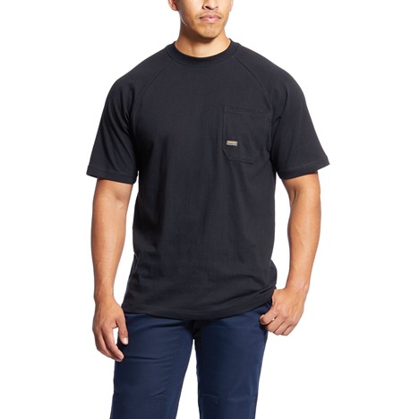 Ariat Rebar Cotton Strong Crewneck Pocket S/S Shirt - Black