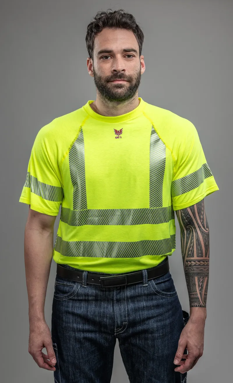 *SALE* NSA DRIFIREÂ® FR HI-VIS Class 3 Control S/S Crewneck - Hi-Vis Yellow