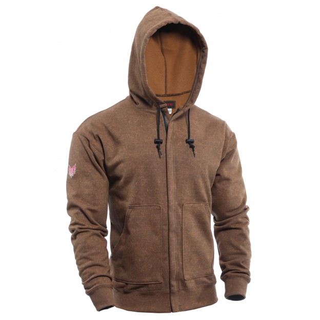 NSA DRIFIREÂ® FR Heavyweight Tacoma Hooded Zip-Front Sweatshirt - Brown Multi