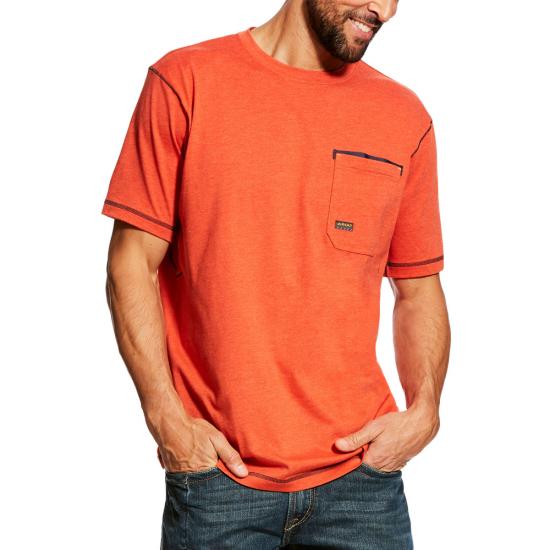 *SALE* ONLY S - M- L - LT - 2XLT - 3XL LEFT!!  Ariat Rebar Workman Crewneck Pocket S/S Shirt - Volcanic Heather