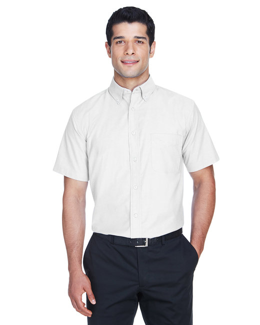 Harriton Oxford with Stain Release Button Front S/S Shirt