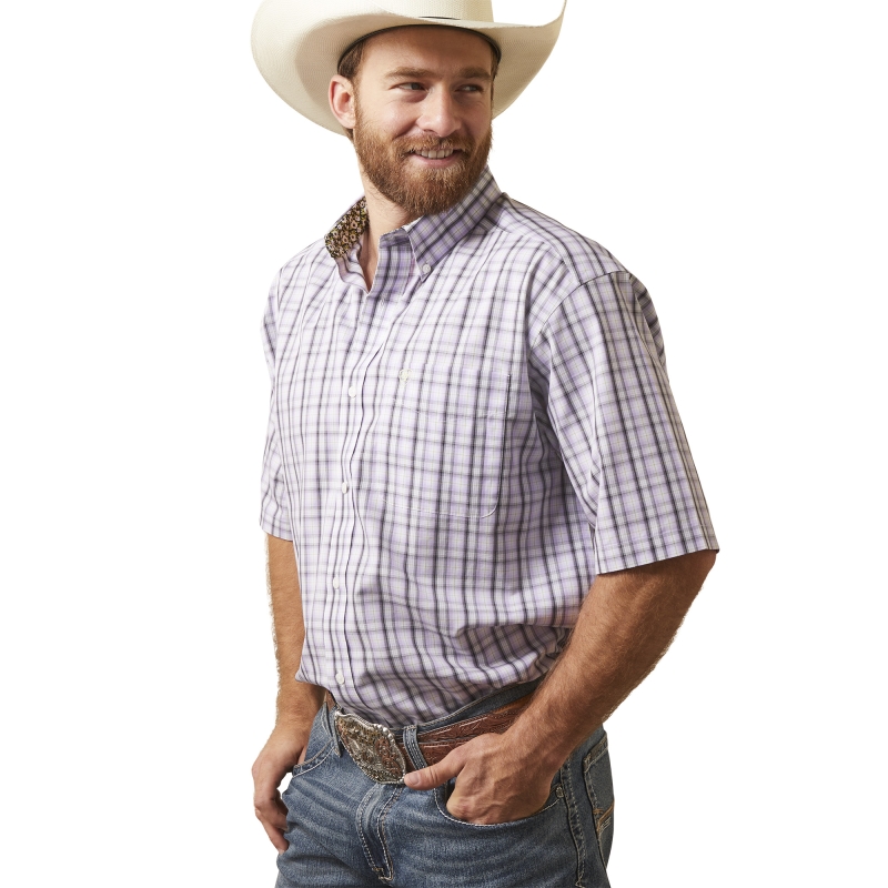 *SALE* LIMITED SIZES LEFT!!  Ariat Wrinkle Free Francois Classic Fit Button Front S/S Shirt - Lavender Skiff