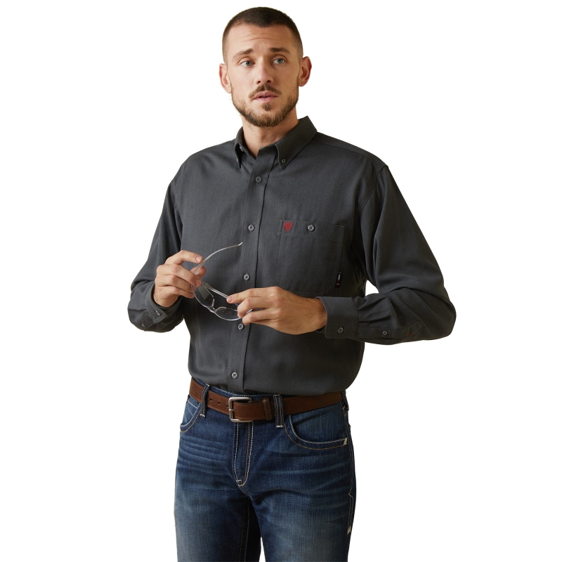 Ariat FR Button Front Air Inherent Work Shirt - Charcoal Heather