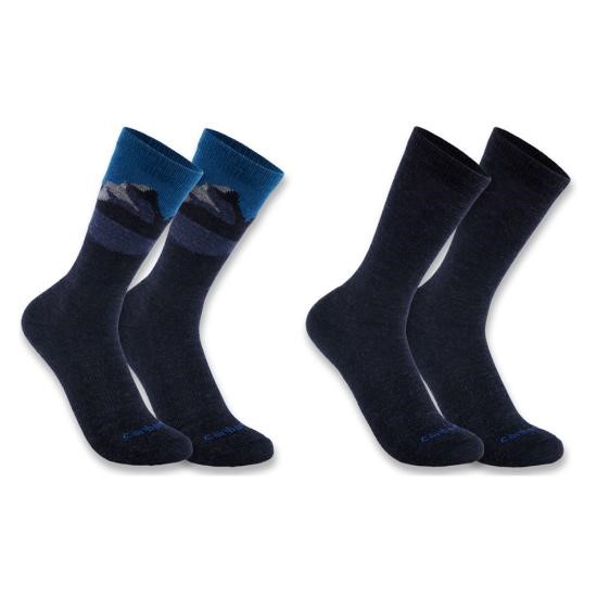 Carhartt Midweight Synthetic-Wool Blend Mountain Crew Sock - 2 Pack