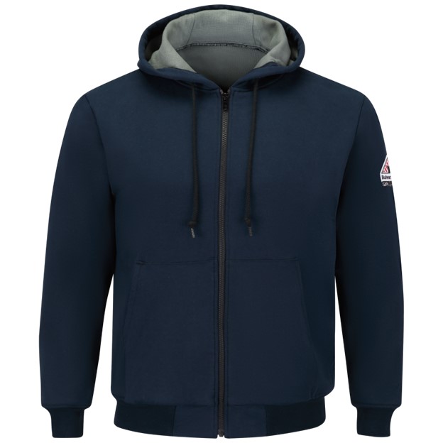 Bulwark FR Thermal Lined Zip-Front Hooded Sweatshirt - Navy