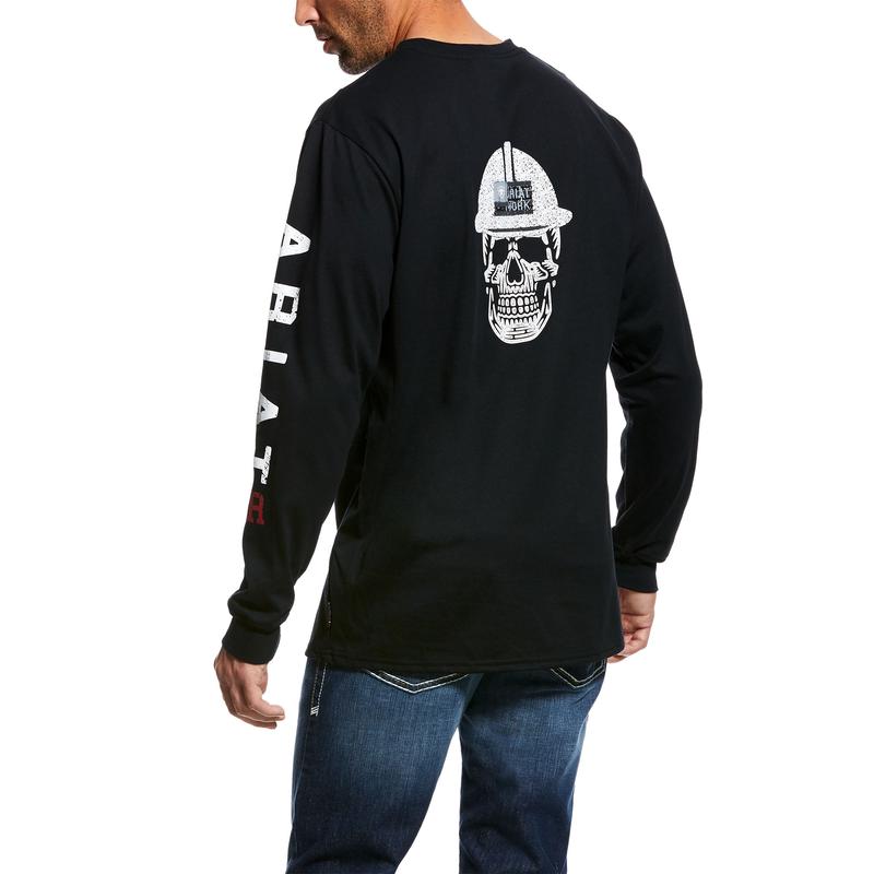 Ariat FR Roughneck Skull Logo Crewneck L/S Shirt - Black