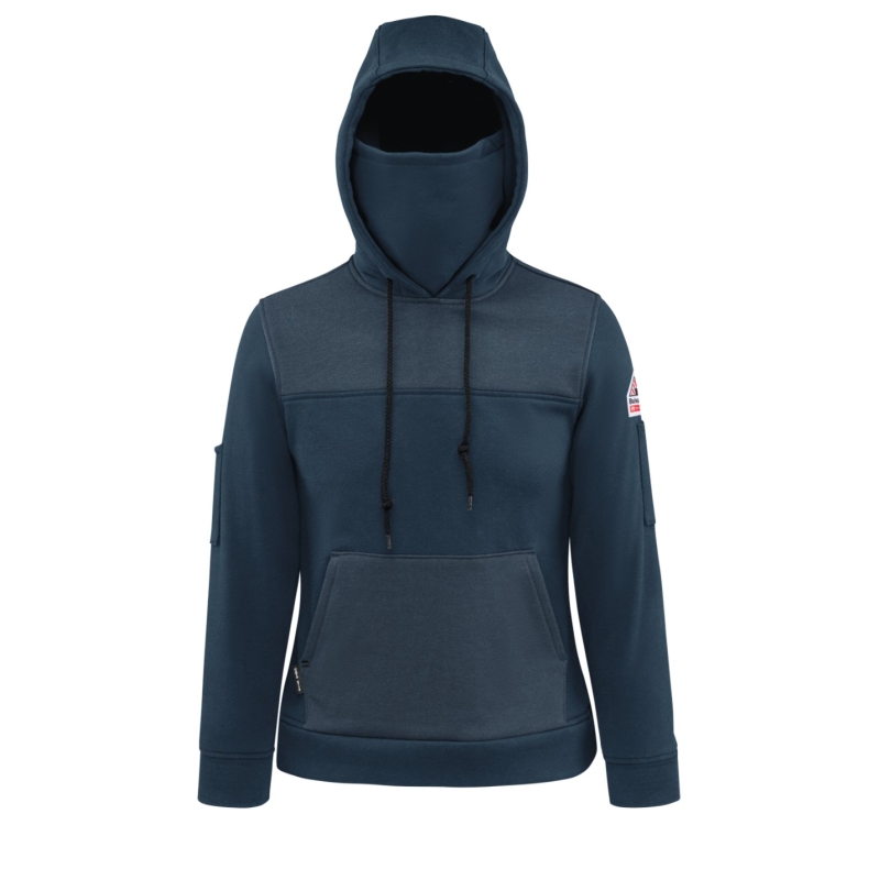 Bulwark Women's FR Fleece Hooded Sweatshirt - Navy