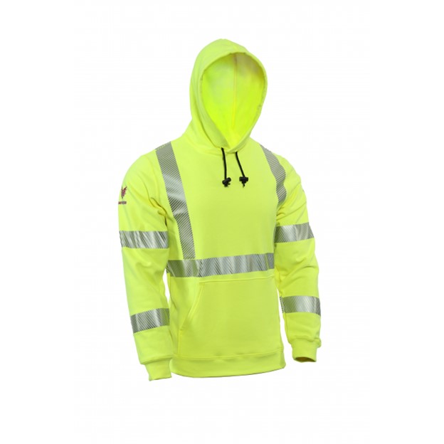 NSA DRIFIREÂ® FR HI-VIS Class 3 DRIFIRE Midweight Hooded Pullover Sweatshirt - Hi-Vis Yellow