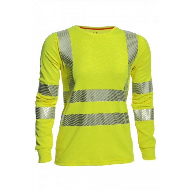 NSA DRIFIREÂ® Women's FR Hi-Vis Dual Hazard Class 3 L/S Crewneck Shirt