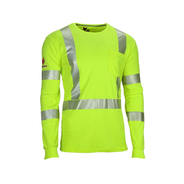 NSA DRIFIREÂ® FR HI-VIS Class 3 Dual Hazard Pocket Lightweight L/S Shirt - Hi-Vis Yellow