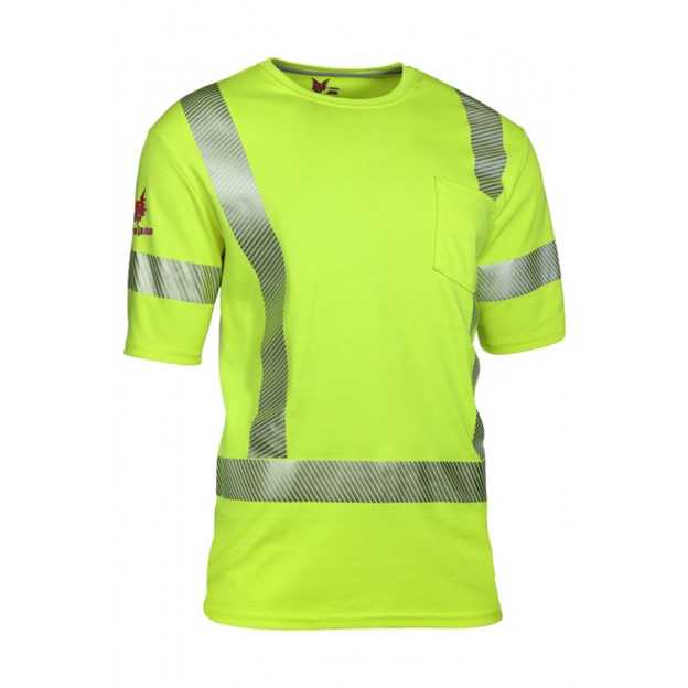 NSA DRIFIREÂ® FR HI-VIS Dual Hazard Class 3 S/S Pocket Crewneck