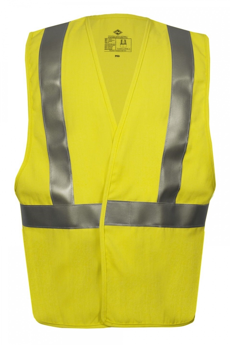 NSA DRIFIREÂ® Vizable FR Class 2 HI-VIS Dual Hazard Contractor Safety Vest - HI-VIS Yellow