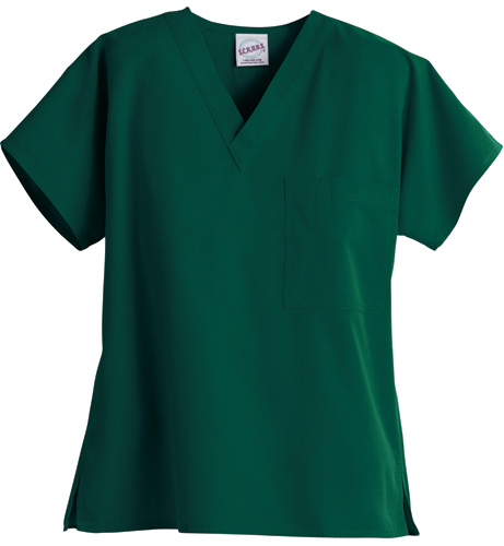 S.C.R.U.B.S. 100% Cotton Unisex 1 Pocket V-Neck Scrub Top